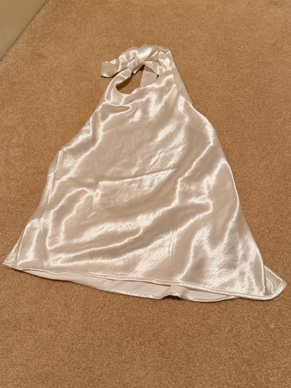 Urban Outfitters Satin Halter Slip in Ivory Pearl